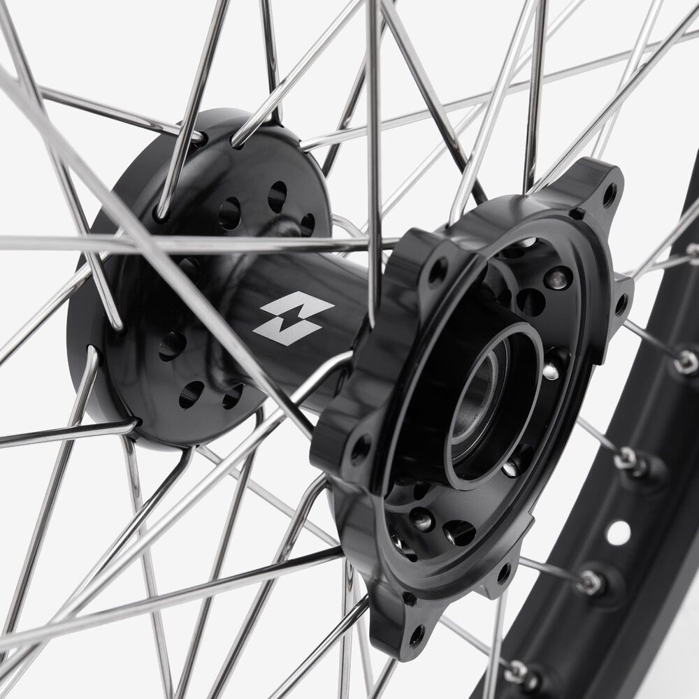 Full-E Charged Front and Rear Wheel Set 21inch x 1.6 and 18inch x 2.15 for SRUB Silver Spokes