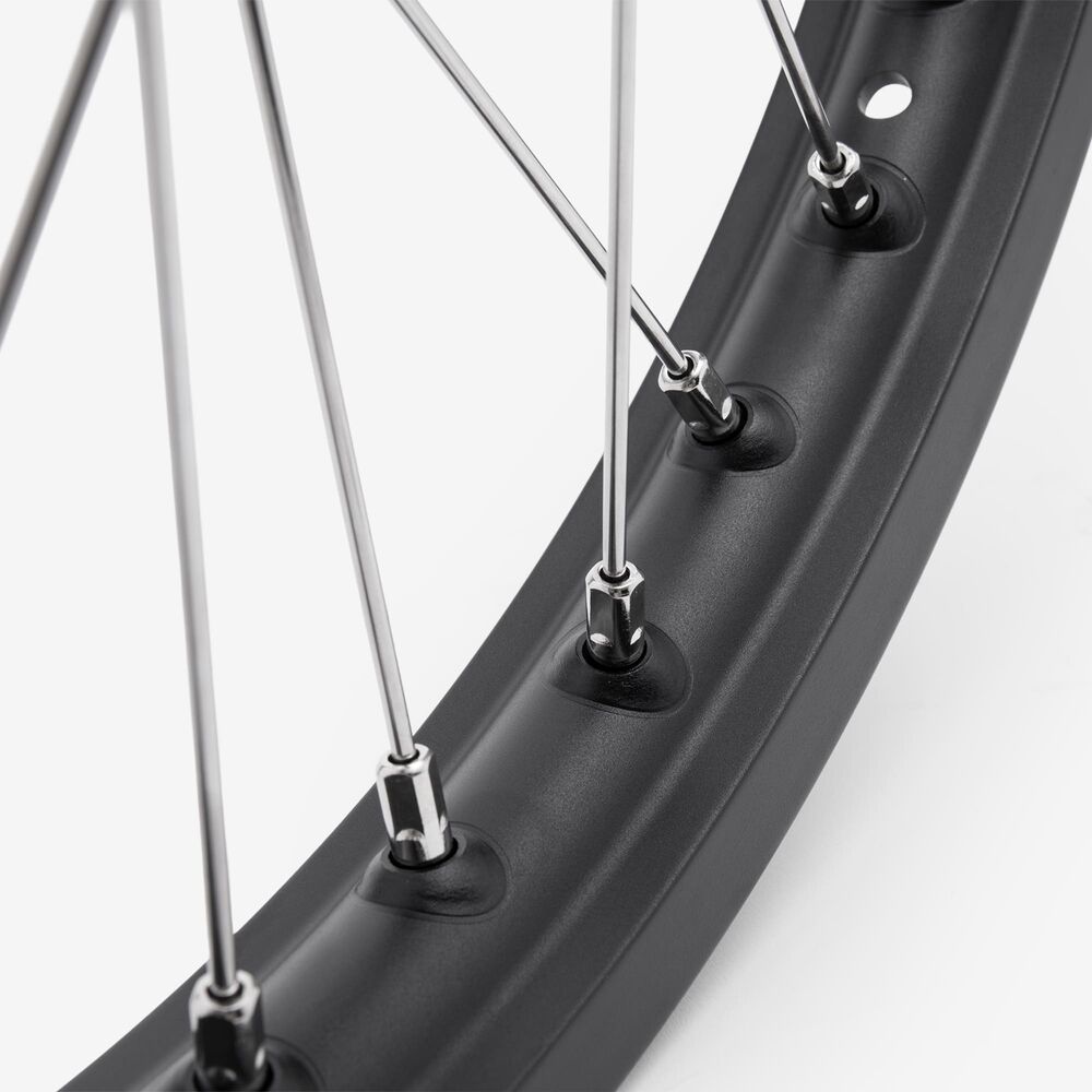 Full-E Charged Front and Rear Wheel Set 21inch x 1.6 and 18inch x 2.15 for SRUB Silver Spokes