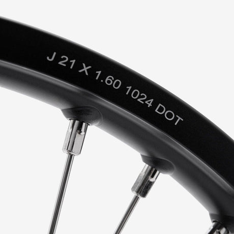 Full-E Charged Front and Rear Wheel Set 21inch x 1.6 and 18inch x 2.15 for SRUB Silver Spokes