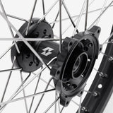 Full-E Charged Front and Rear Wheel Set 21inch x 1.6 and 18inch x 2.15 for SRUB Silver Spokes