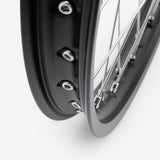 Full-E Charged Front and Rear Wheel Set 21inch x 1.6 and 18inch x 2.15 for SRUB Silver Spokes