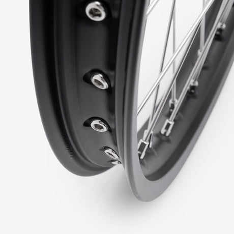 Full-E Charged Front and Rear Wheel Set 21inch x 1.6 and 18inch x 2.15 for SRUB Silver Spokes